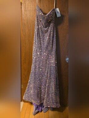 Lavender Sequin Prom Dress